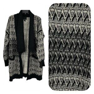 Cynthia Rowley Black Wool Alpaca Blend Cardigan Size Large